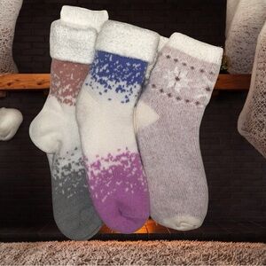 Cozy, Fluffy, Warm Thick Multicolor Women's Socks (3) Size 6-10